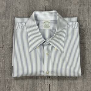 NWOT Brooks Brothers Blue University Stripe Button Down 17-34 Milano MSRP $140